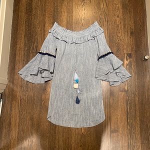 MISA Los Angeles off the shoulder dress